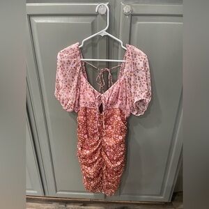 Free People Floral Scrunch Dress NWOT